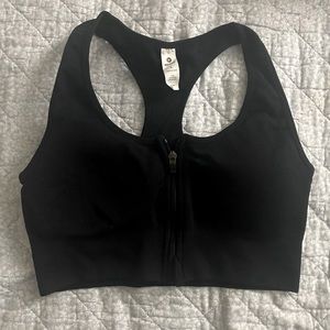 Yogalicious Women’s Black Zippered Sports Bra